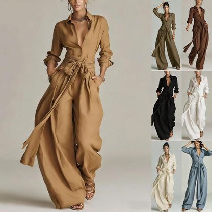 Loose-fitting High-waisted Wide-leg Jumpsuit