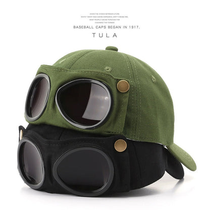 Pilot Hat Personalized Peaked Cap Sunglasses Sunshade