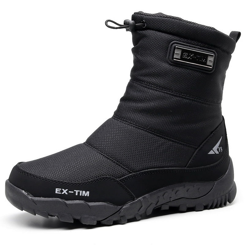 Men's High-top Snow Boots Thickened Warm And Lined With Fleece