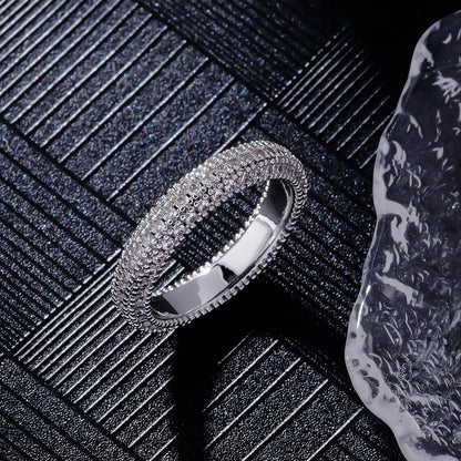 Joseph Jewelry Three-sided Zirconium Shiny Diamond Ring Ring European And American Style Fashion Personalized Hip Hop Ring Trend