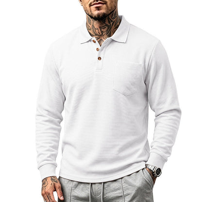 Men's Simple Casual Commuter Breathable Lapel Top