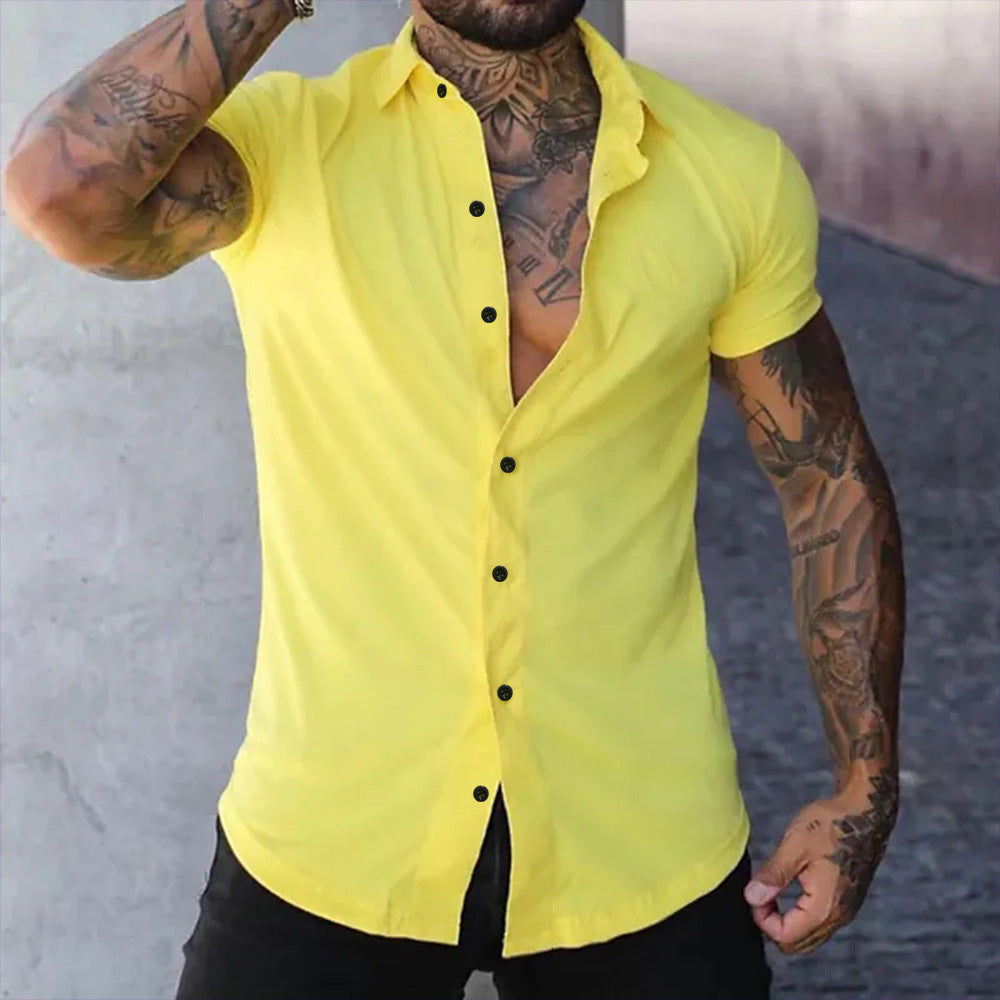 Muscle Men Shaping Simple Shirt