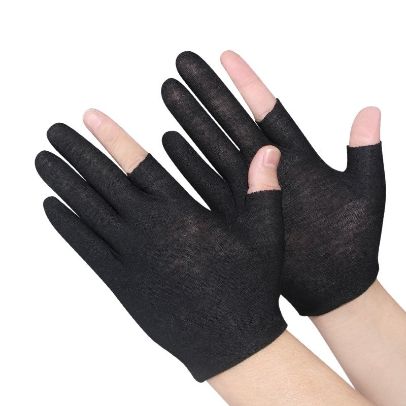 Exposed Five-finger White Cotton Gloves Half-finger And Breathable Sweat-absorbent Thin