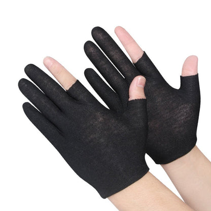 Exposed Five-finger White Cotton Gloves Half-finger And Breathable Sweat-absorbent Thin