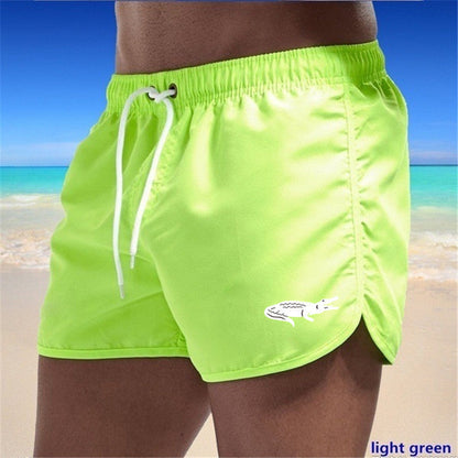 Mens Fashionable Beach Shorts Polyester Multi-Color Sports Three-Quarter-Length Shorts