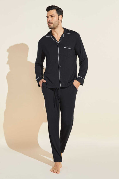 Men's French-style Long-sleeve Top And Pants Set