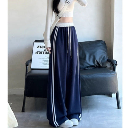 Retro Women's Sweatpants Springautumn Loose-fit Wide-leg