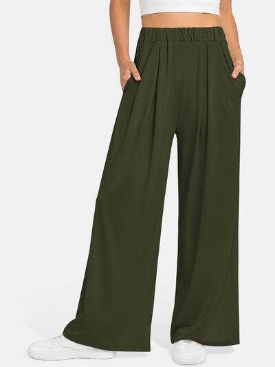 Elastic Waist Wide Leg Pants for Women in Various Sizes