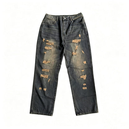 Mens Distressed Baggy Casual Pants With Rips