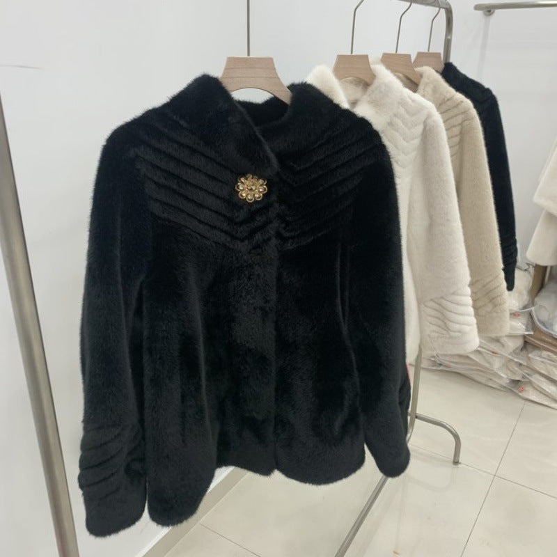 Temperamental Mother Winter Clothing Mink Velvet Coat