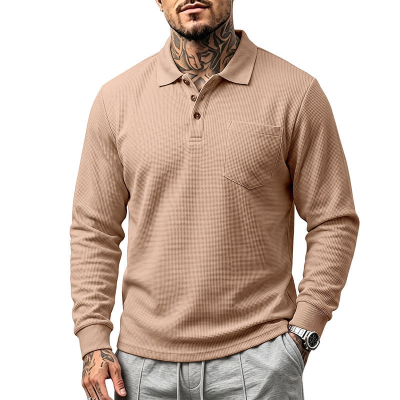 Men's Simple Casual Commuter Breathable Lapel Top