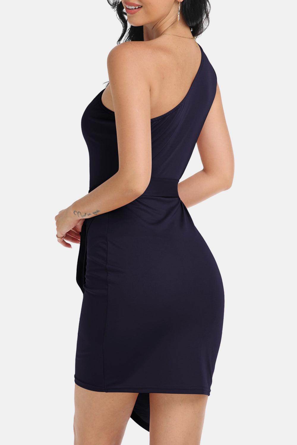 Chic Tie Front One-Shoulder Sleeveless Dress for Women