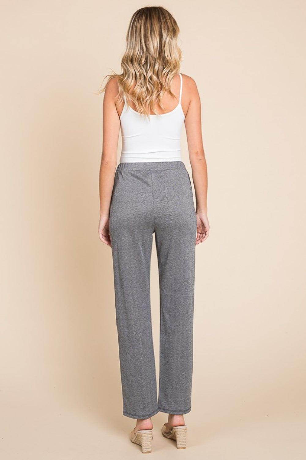 Culture Code Full Size Pin Tuck Detail Slim Pants for Women