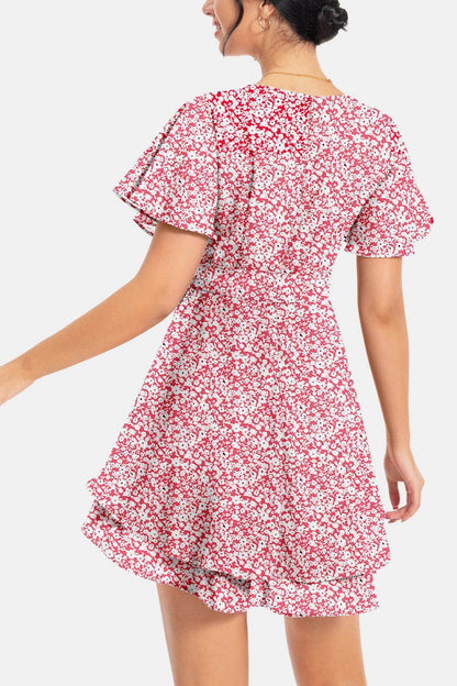 Surplice Neck Flutter Sleeve Dress for Chic Summer Style