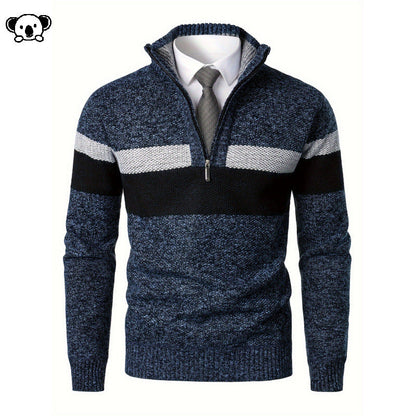 Men's Fleece-lined Mock-neck Sweater