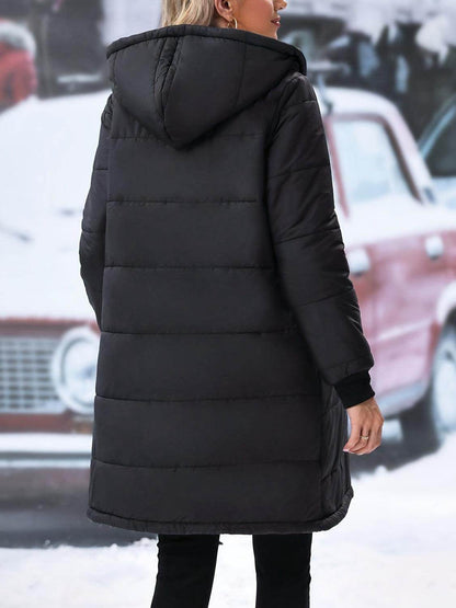 Plus Size Zip Up Hooded Winter Coat for Women
