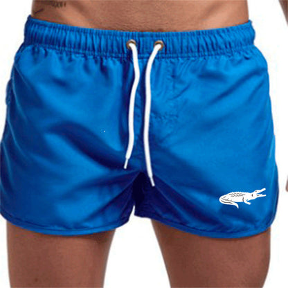Mens Fashionable Beach Shorts Polyester Multi-Color Sports Three-Quarter-Length Shorts