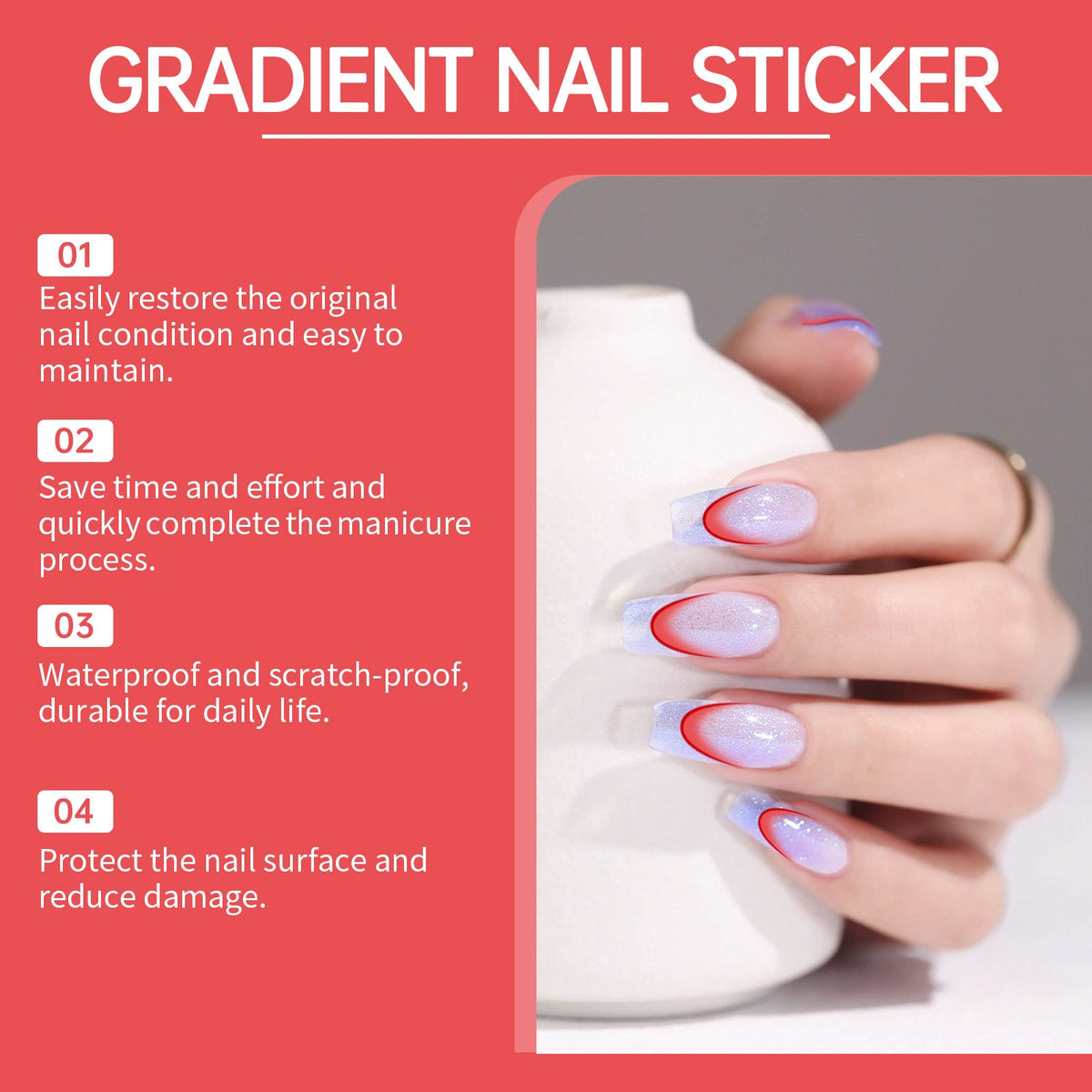 Gradient Nail Sticker Simple Manicures Decoration