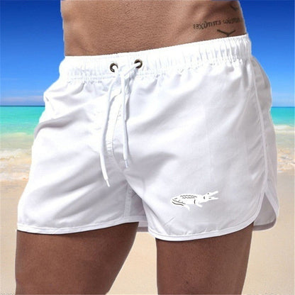 Mens Fashionable Beach Shorts Polyester Multi-Color Sports Three-Quarter-Length Shorts