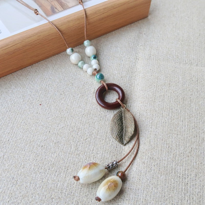 Vintage Ethnic-Style Ceramic Necklace For Women