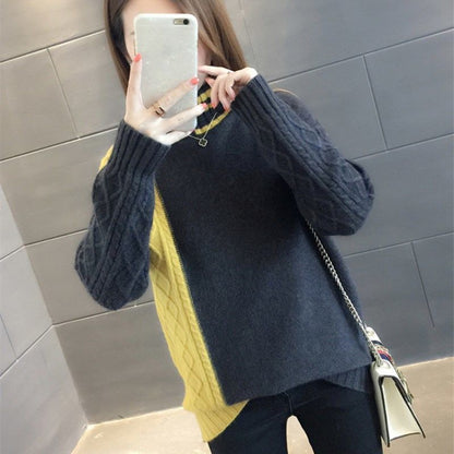 Women's Thickened Cable-knit Turtleneck Sweater