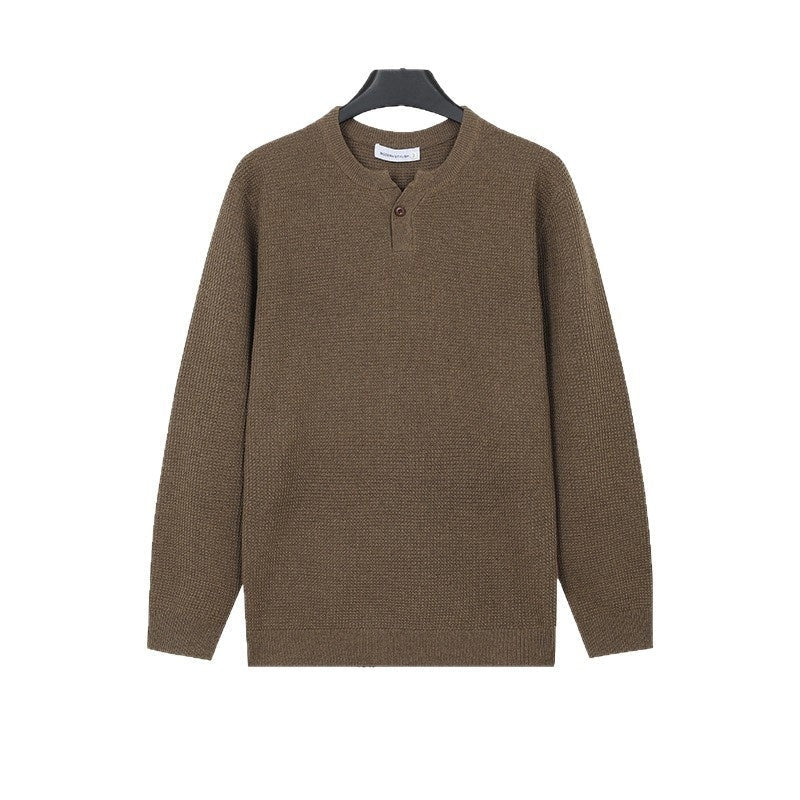 Mens Turtleneck Knitted Sweater Solid Color Sweater