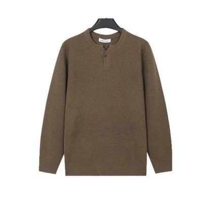 Mens Turtleneck Knitted Sweater Solid Color Sweater