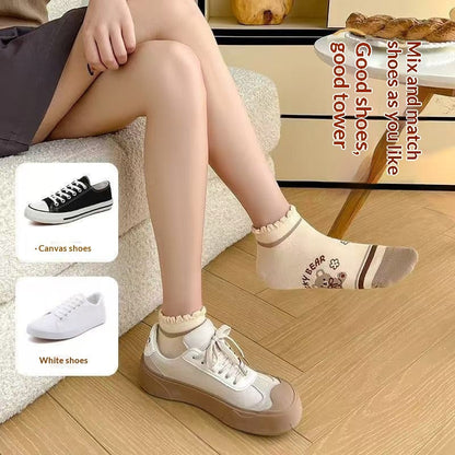 Cartoon Bear Socks Womens Ankle Socks