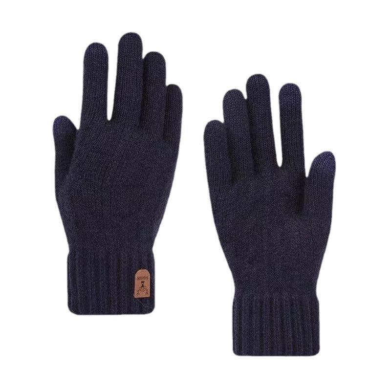 Cold-proof Woolen Knitted Driving Gloves for Men