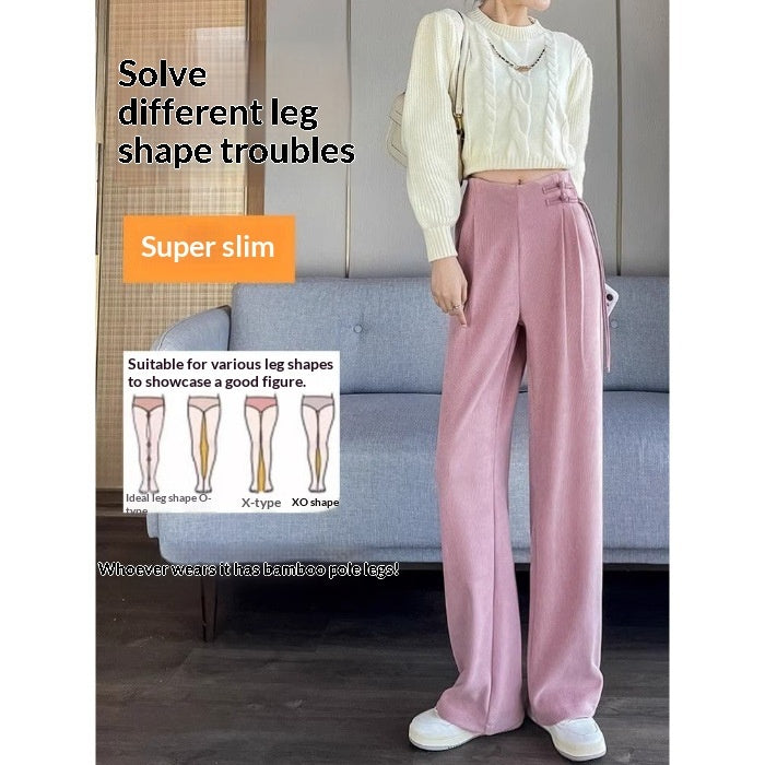 Chenille-padded Narrow-leg Wide-leg Pants