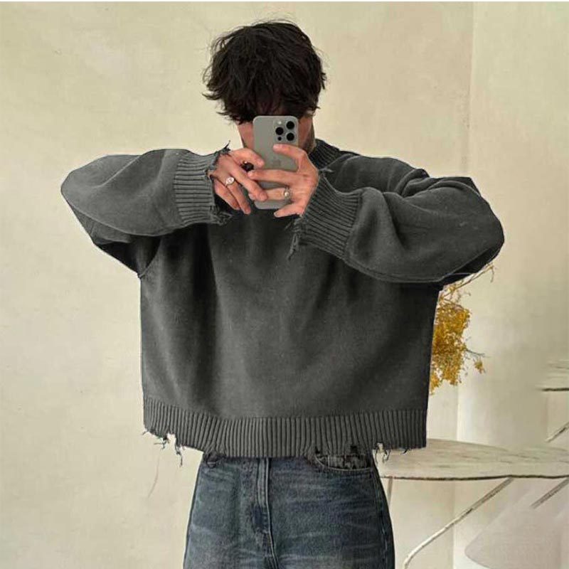 Korean-style Loose-fit Knit Sweater Casual Pullover Instagram-inspired Top For Fall And Winter