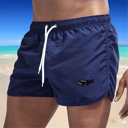Mens Fashionable Beach Shorts Polyester Multi-Color Sports Three-Quarter-Length Shorts