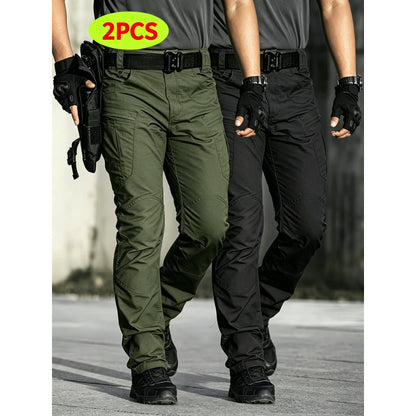 Summer Mens American-style Personalized Solid-color Hip-hop Utility Pants