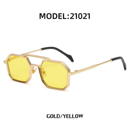 Steampunk Polygonal Small Frame Sunglasses