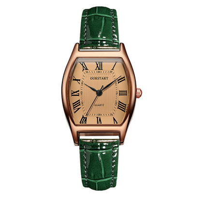 Cross border Live Stream Barrel Shaped Belt Quartz Watch Womens Watch
