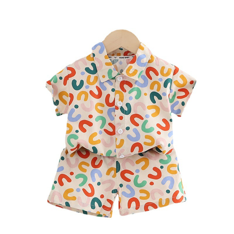 Boy Summer Clothing Shirt And Shorts Suit