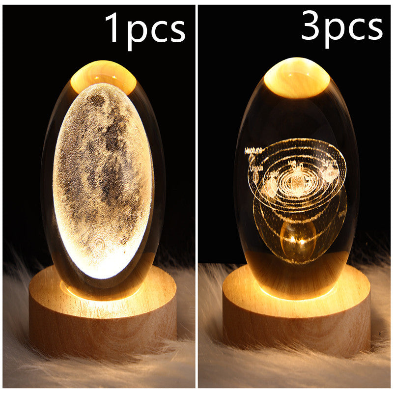 LED Galaxy Crystal Ball 3D Moon Lamp