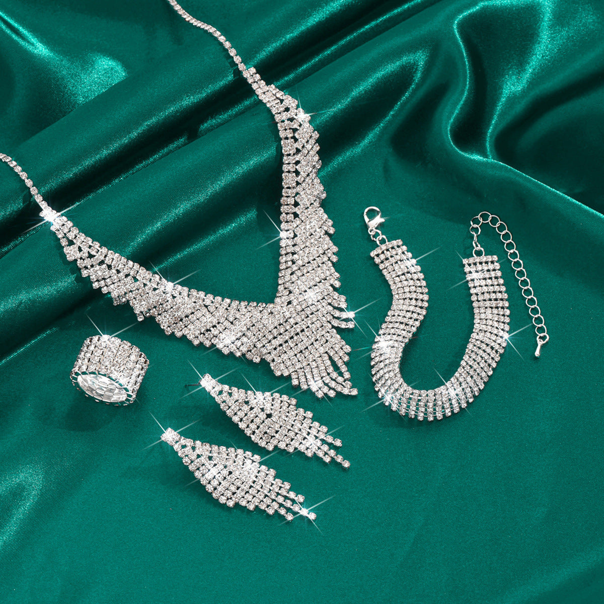 Silver Wedding Jewelry Suit Women's