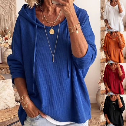 Casual Solid-color Loose-fitting Sweatshirt With A Hood