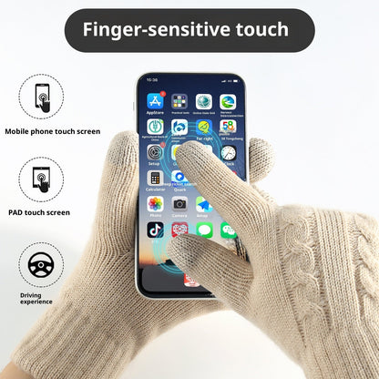 Double-layer Fleece-lined Warm And Cold-proof Knitted Gloves