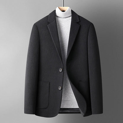Autumn And Winter Solid Color Short Wool Woolen Men's Suit