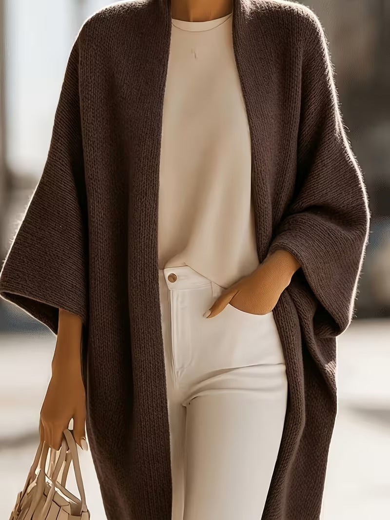 Women's Solid-color Versatile Knitted Shawl Jacket