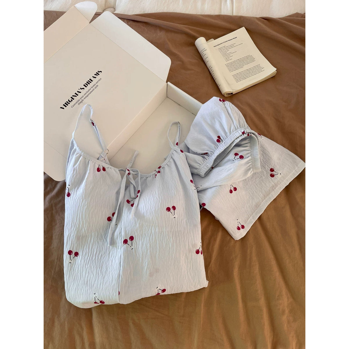 Summer Floral Strap Shorts Loungewear Set