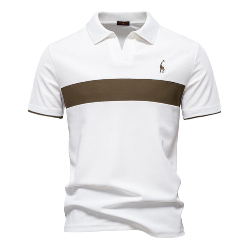 Deer Embroidered POLO Men's Lapel Short-sleeved T-shirt