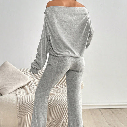 Casual Set Long-sleeve Top And Pants
