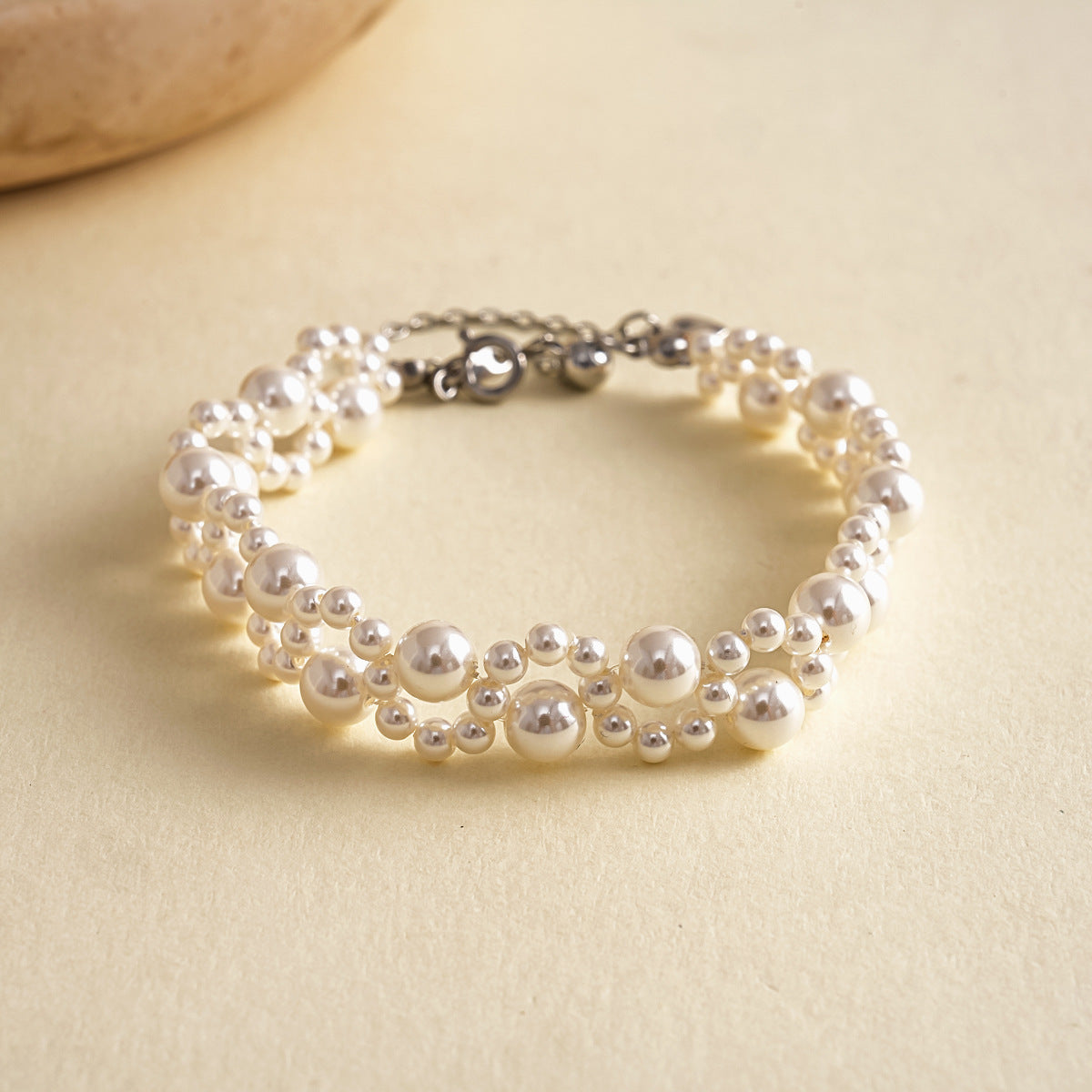 Retro Pearl Beaded Round Geometric Necklace For Women