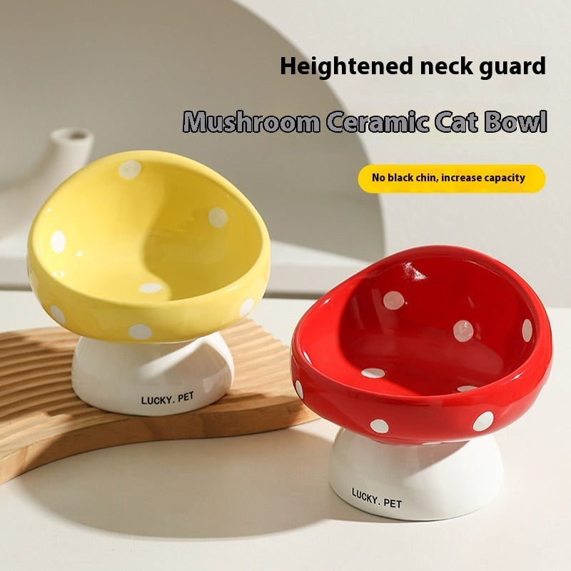 Cat Bowl Ceramic Oblique Mouth Protection Cervical Spine Drinking Bowl Grain