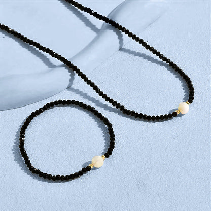 Black Spinel Turquoise Necklace Bracelet