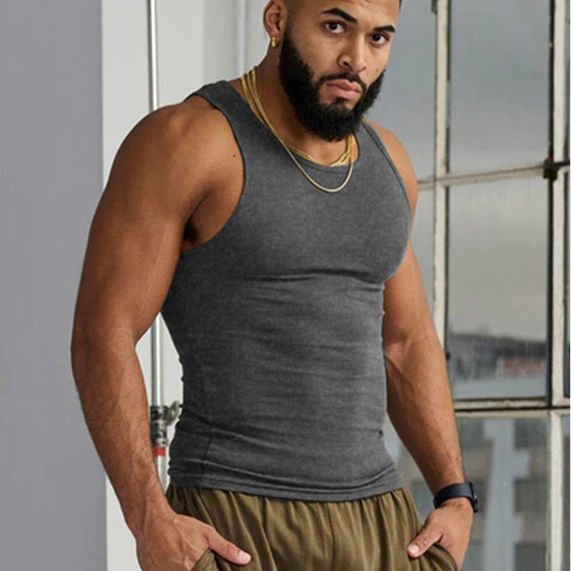 Mens Crew-neck Athletic Tank Sleeveless Top