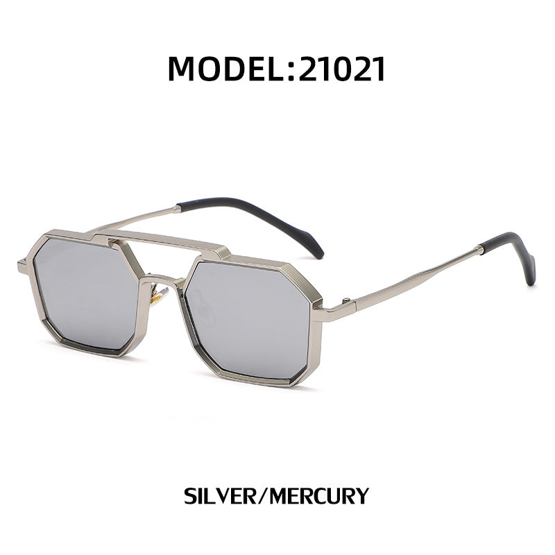 Steampunk Polygonal Small Frame Sunglasses